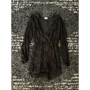 Superdown black plaid romper